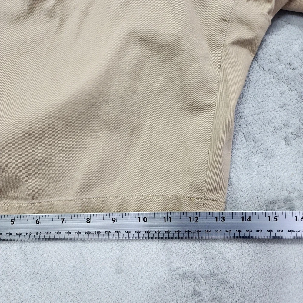 Vintage Eddie Bauer Shorts Mens 38‎ Beige Wrinkle Resistant Pleated Chino Preppy